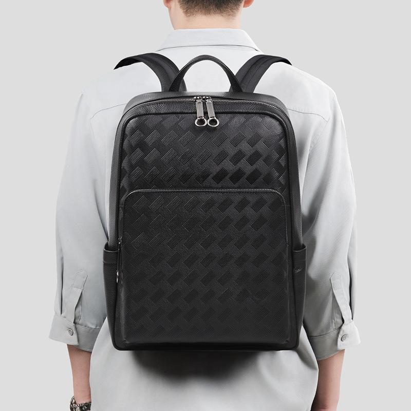 Мужская сумка, рюкзак из натуральной кожи, мужской простой однотонный рюкзак из коровьей кожи первого слоя, многофункциональный компьютерный рюкзак