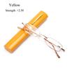 Spring Hinge Small Compact Eyeglass Reading Glasses Presbyopic Glasses with Pen Tube Case Portable