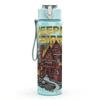 1PC Red Circle Badge 750ml sports water bottle leakproof straw lid outdoor office home
