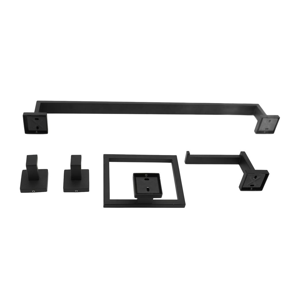 5pcs Bathroom Hardware Set Stainless Steel Thickened Simple Wall Mounted Bath Towel Bar Set for