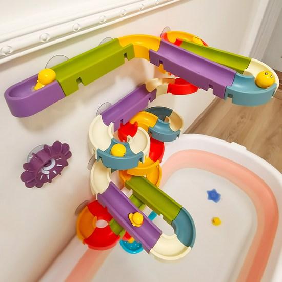 Keygers Water Slide Block Five Senses Development Bathing Play Teaching Aid Toy 48p, корейские игрушки для ванной