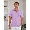 Men's Casual Short Sleeved Button Up Shirt, Summer Beach Shirt