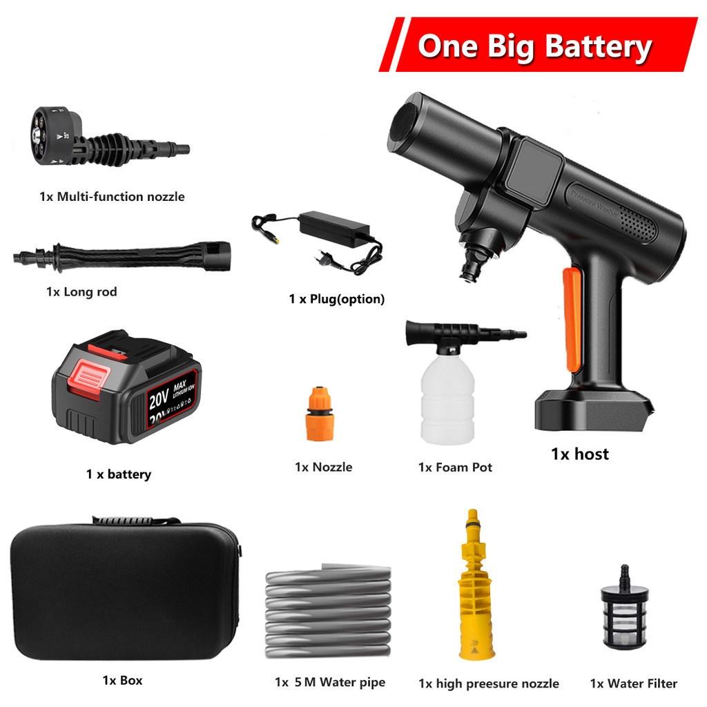 6 IN 1 Brushless High Pressure Car Washer Gun Handheld Rechargeable Spray Car Washing Machine Wireless Garden Power Tool