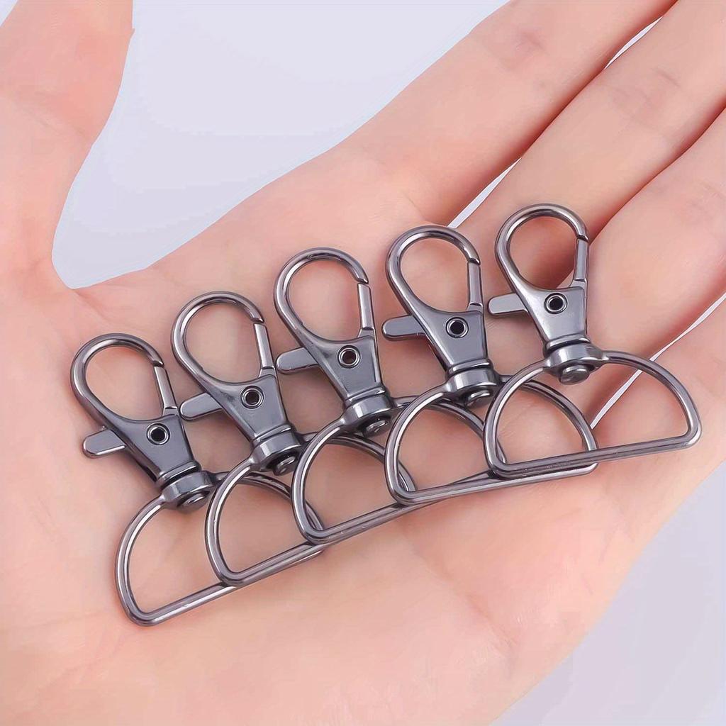 10pcs Swivel Clasp Lanyard Snap Hooks Keychain Clip Hook Metal Lobster Claw Clasps for Lanyard Key Rings Crafting Purse