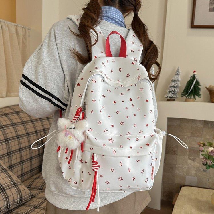 Schoolbag star printing large capacity cute schoolbag girl small fresh campus middle school student backpack light travel backpack