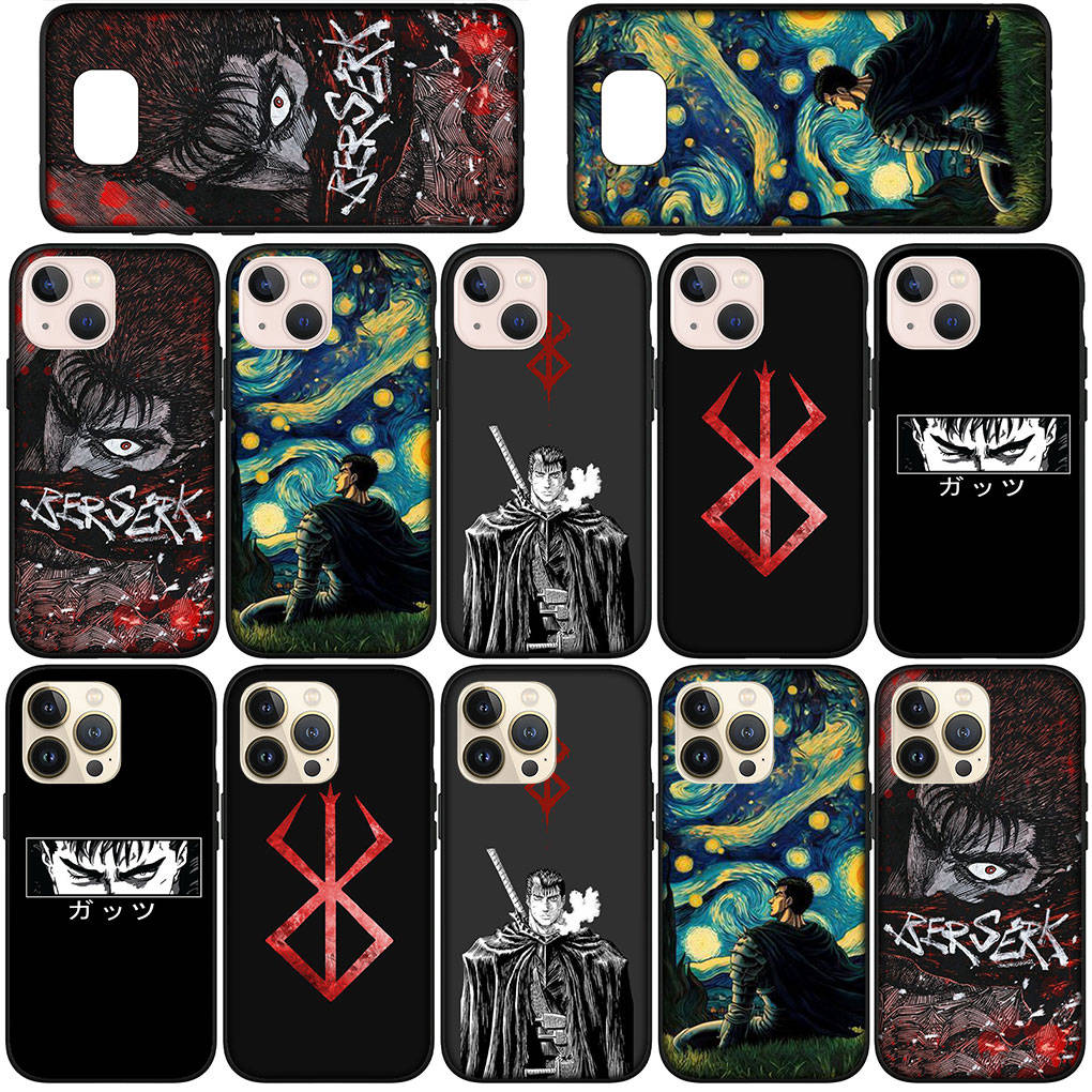 Чехол для телефона Samsung Galaxy S25 S24 S23 iPhone 16 15 Xiaomi Redmi Note 14 13 12 16E X 11 Pro Max OPPO Moto G85 Huawei A15Berserk Guts Cartoon Cover
