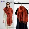 New Digital Printing Imitation Cashmere Scarf Women's Leaves Orange Tassel Warm Extended Coffee Shawl