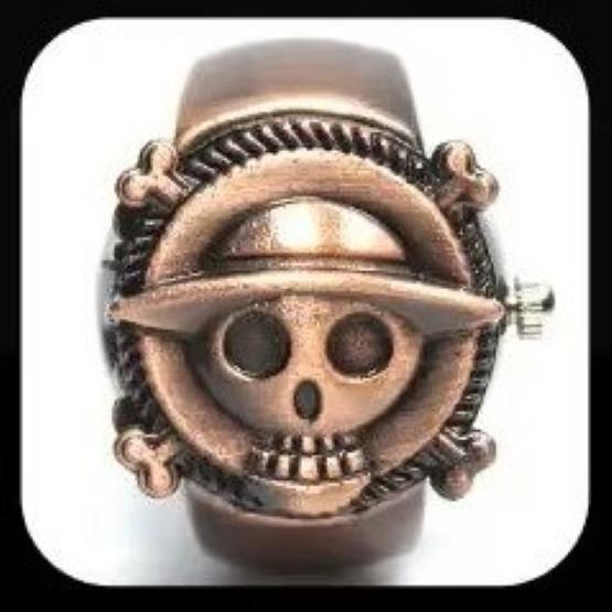 Луффи Фрэнки Робин Пират Япония Мультфильм Анимация Ребенок Кольцо на палец Часы Кварц Соломенная шляпа Ювелирное изделие Подарок Регулируемый Серебро Бронза Медь