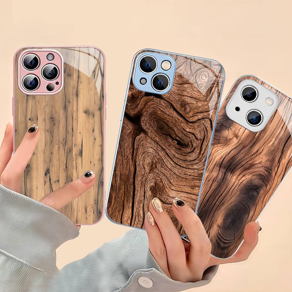 Арт Текстура Дерева Для IPhone 14 13 12 Mini 11 Pro XS Max X XR 14 Plus Закаленное Стекло Чехол