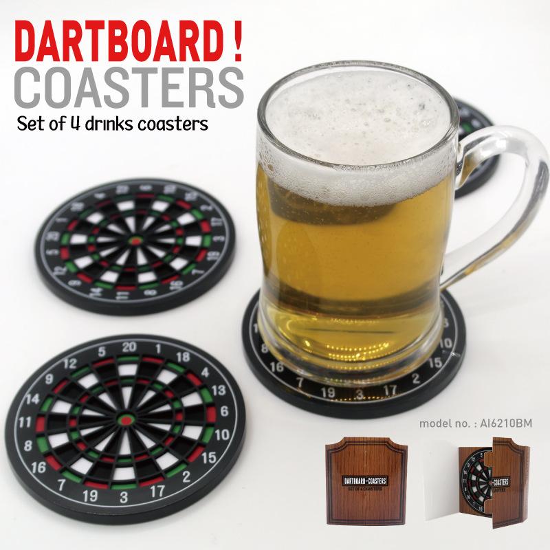 Mini Kitchen Table Mat Utensils Dart Board Styled Cup Mouse Pad Coaster Dart Board Drink Bottle Beer Beverage Placemat