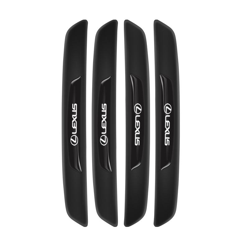 PYZW6 4Pcs Rubber Anti-collision Strip Car Door Scratch Protector Stickers For Lexus FSPORT LBX NX RX 350h 450h ES UX 300e GS GX IS