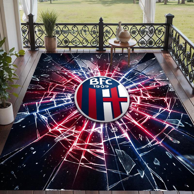 Soft Floor Carpet Bologna FC Pattern Area Rug Decorative Mat For Home Room Decoration