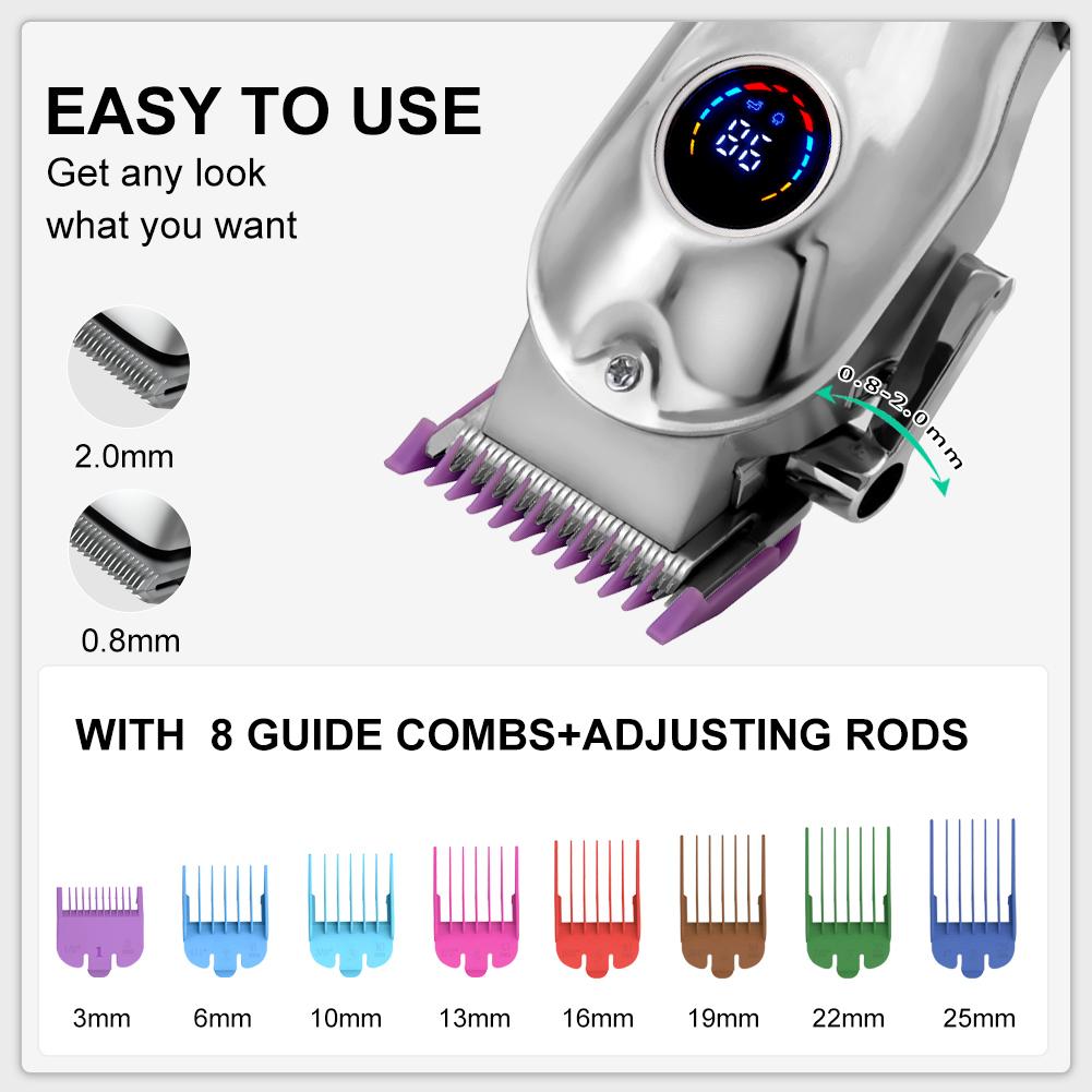 Hatteker Electric Trimmer  LCD Digital Display Cordless Haircut Kit with Professional Barber-Grade Cutting for Precision Shave Styling