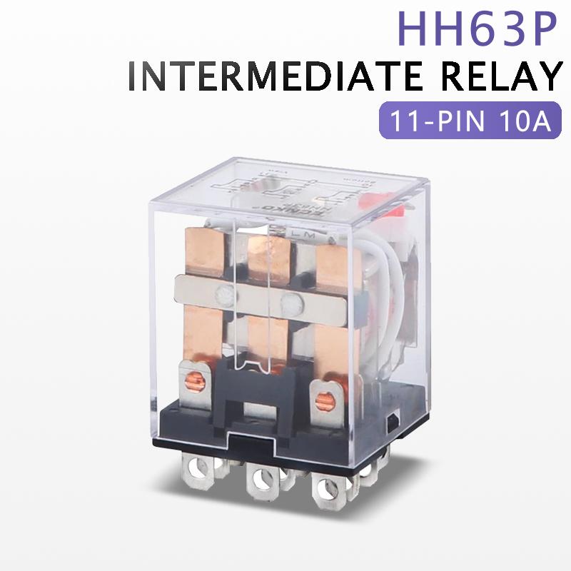 1 шт. HH52P HH53P HH54P HH62P HH63P HH64P DC12V DC24V Электромагнитное промежуточное реле 8 11 14-контактный управляющий переключатель Светодиодный индикатор Реле 5