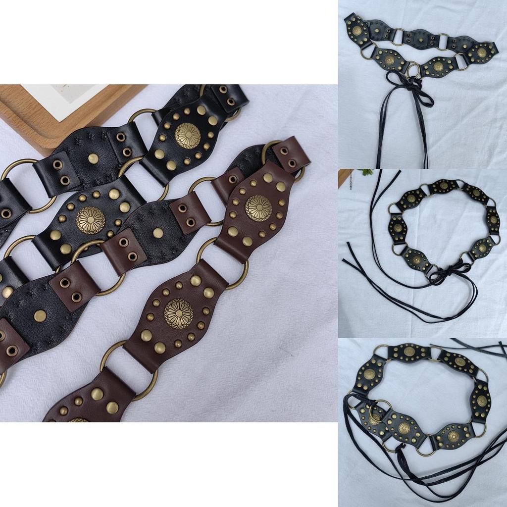 Handmade Hollow Pattern Western Pu Leather Belt For Women Stylish Summer Accessory