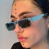 Metallic Square Ladies Fashion Sunglasses Hip Hop Personality Trend Cool Suitable for Street Party Accessories