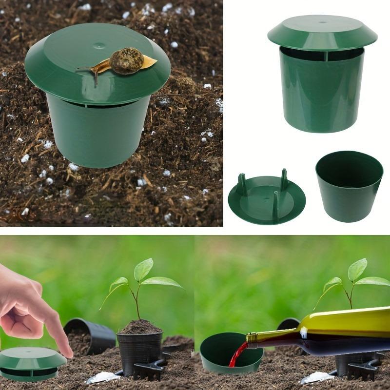 1pc Plastic Snail & Slug Catch Trap - Gardening Pest Control, Vegetable and Flower Harmless, Durable Green Catcher