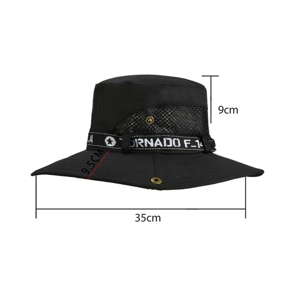 Мужская шляпа рыбака летняя уличная для рыбалки солнцезащитная с защитой лица от УФ-лучей с большими полями черная