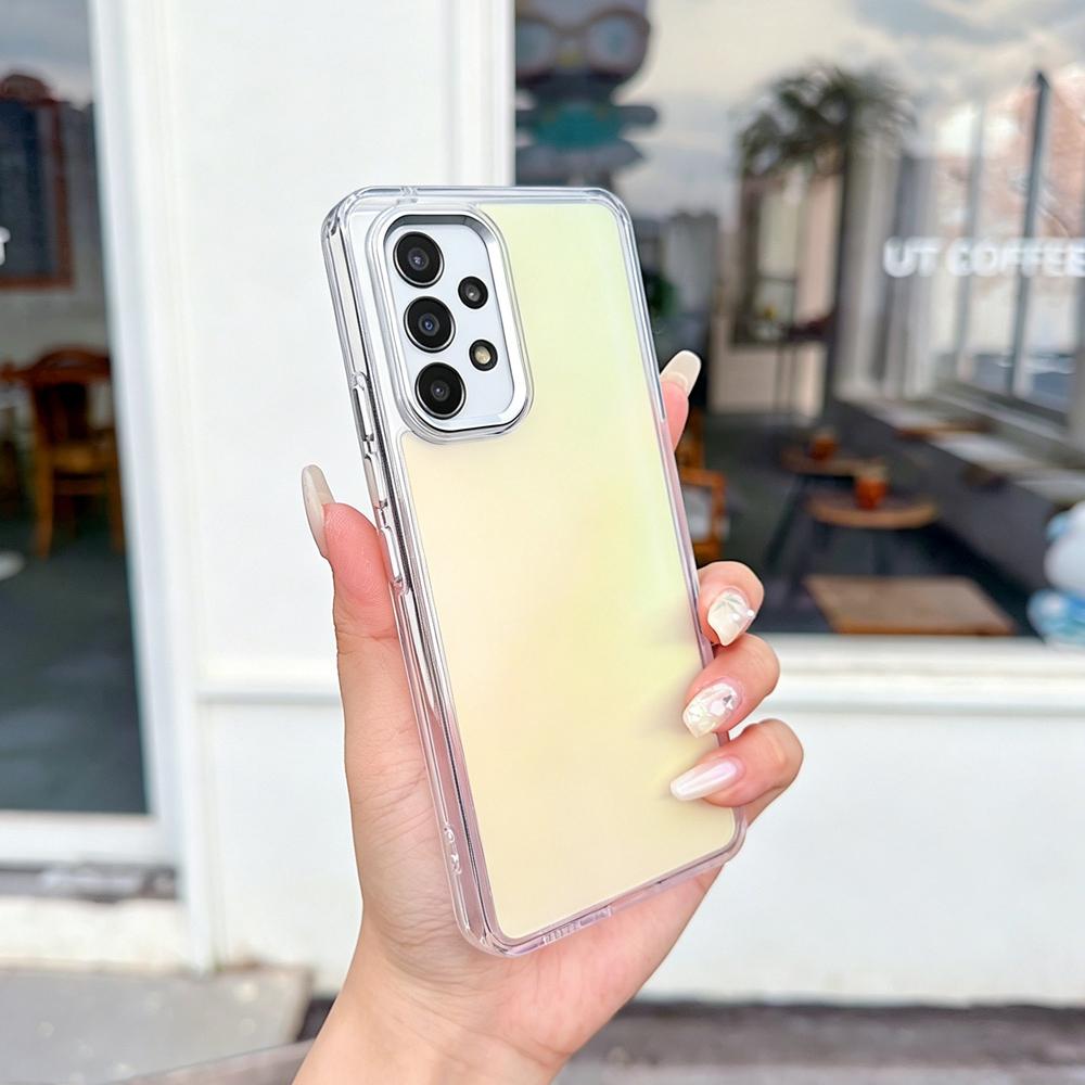 KEYSION Модный лазерный градиентный цветной чехол для телефона Samsung A53 5G A52S 5G, противоударная задняя крышка из TPU+PC для Galaxy A13 4G 5G