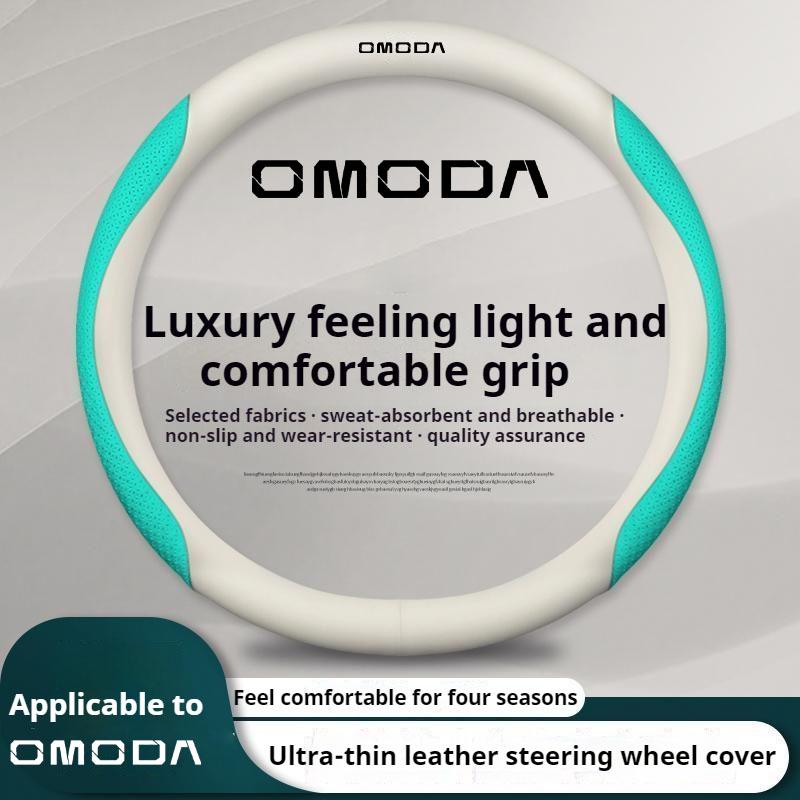 38cm Leather Car Steering Wheel Cover ,For JAECOO OMODA C5 O5 E5 C7 C8 C9 2025 2026, Breathable anti-slip interior Accessories