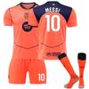 Подростки Дети Взрослые Индивидуальное Имя Футбольные Комплекты 25/26 Barça 2-я Выездная #10 Месси Спортивный Тренировочный Комплект с Носками