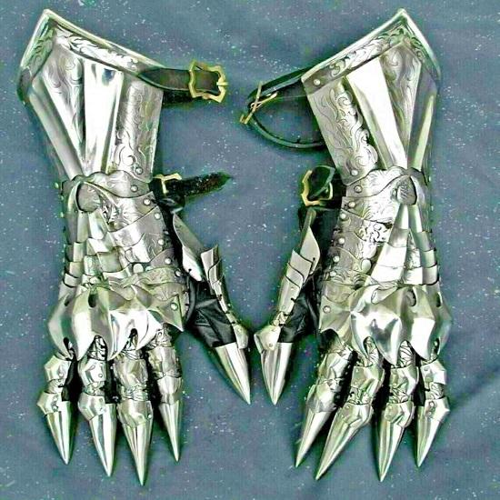 Стальные черные перчатки Средневековый Властелин колец Фэнтези РИЖД Подарок