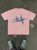 Faded Double Star Silhouette Design Tee 100 Cotton Unisexs T Shirt for Summer Daily Wear Features A Striking High Contrast Look