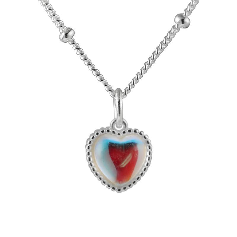 43 см ожерелье из стерлингового серебра 925 пробы с кулоном в форме сердца и лунного камня, оригинальное ожерелье для женщин, ювелирные изделия, трендовые колье-подвески