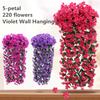 Фиолетовый искусственный лист, гирлянда, лоза, искусственный цветок, настенный подвесной цветок орхидеи, Свадебная вечеринка, домашний декор