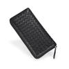 Hand-woven Lambskin Wallets For Women/Men Genuine Leather Long Purse High Capacity Knitting Clutch Bag Cell Phone Clutches