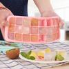 Ice Cube Tray Large Capacity with Cover Silicone 24 Grids Easy Release Ice Cube Trays Kitchen Tool