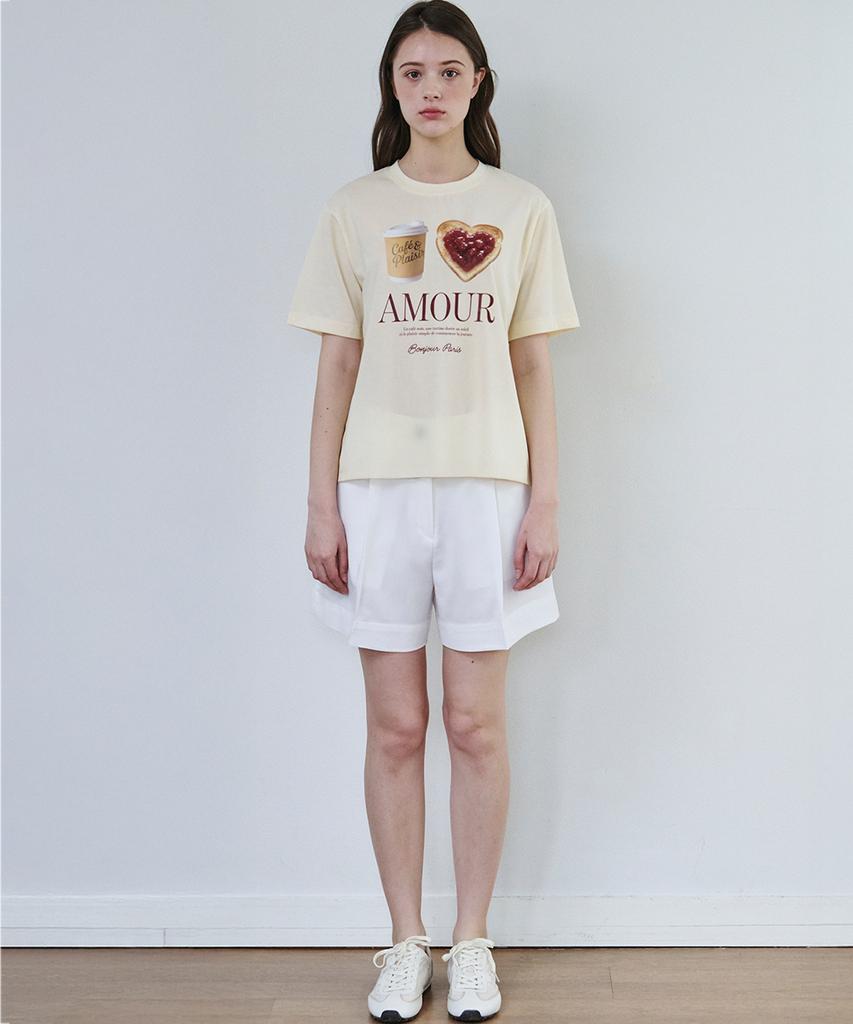 MALOUPE 5218 Amor Graphic T-Shirt (Yellow)