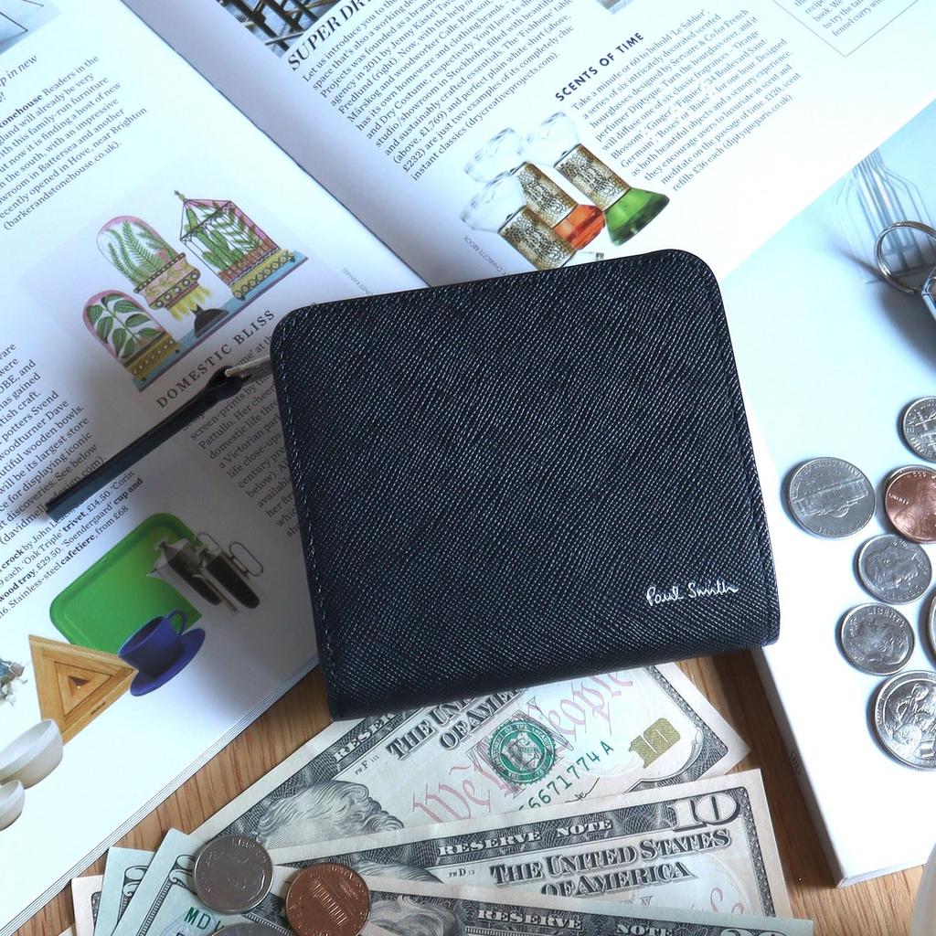 Paul Smith Bright Stripe Puller SS24 Bifold Gift with Original Box and Care 813019 P915 No Wallet, Wrapped, Cloth, (01. Black, Personalization)