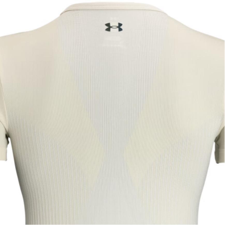 Under Armour Футболка Vanish Elite бесшовная с круглым вырезом, дышащая, с цветными блоками, с коротким рукавом, женская, цвет пыльно-розовый, серый 1383637-273