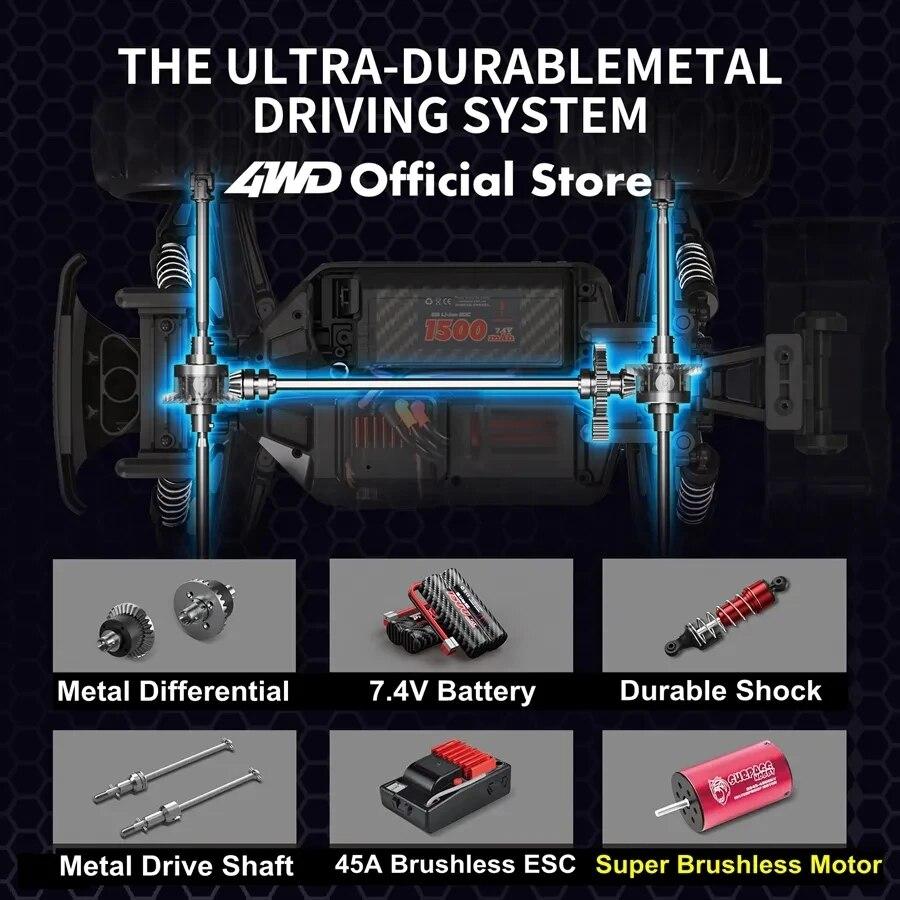 4WD RC Car 4x4 Off Road Drift Racing Cars 50 или 70 км/ч Супер бесщеточный высокоскоростной радио водонепроницаемый грузовик игрушка с дистанционным управлением для детей