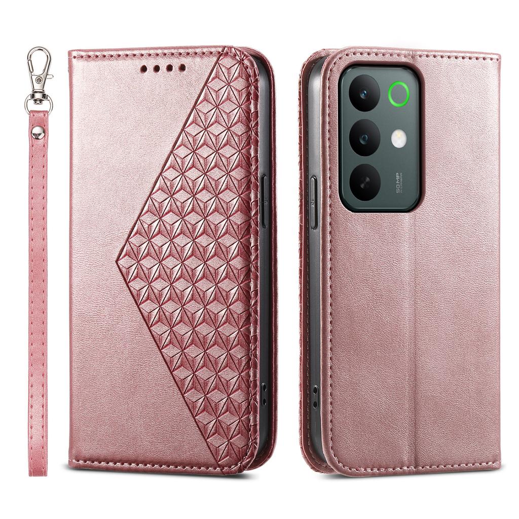 For Realme C85 Pro 4G Case Calf Texture PU Leather Wallet Phone Cover with Wrist Strap
