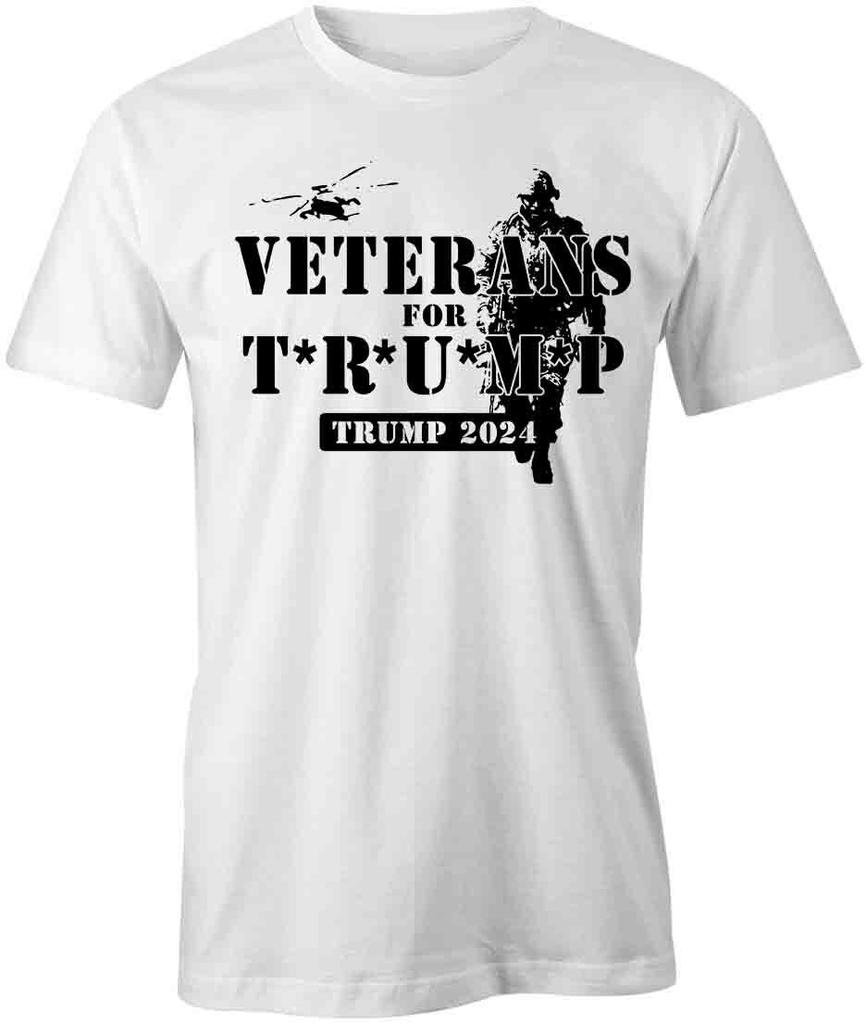 VETERANS FOR TRUMP 2024 TShirt Tee Short-Sleeved Cotton CLOTHING S1WSA582