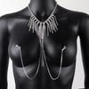 Rhinestone Chest Chain Necklace Sexy Tassel Design Adjustable Length Sparkling Body Necklace Daily Wear Jewelry