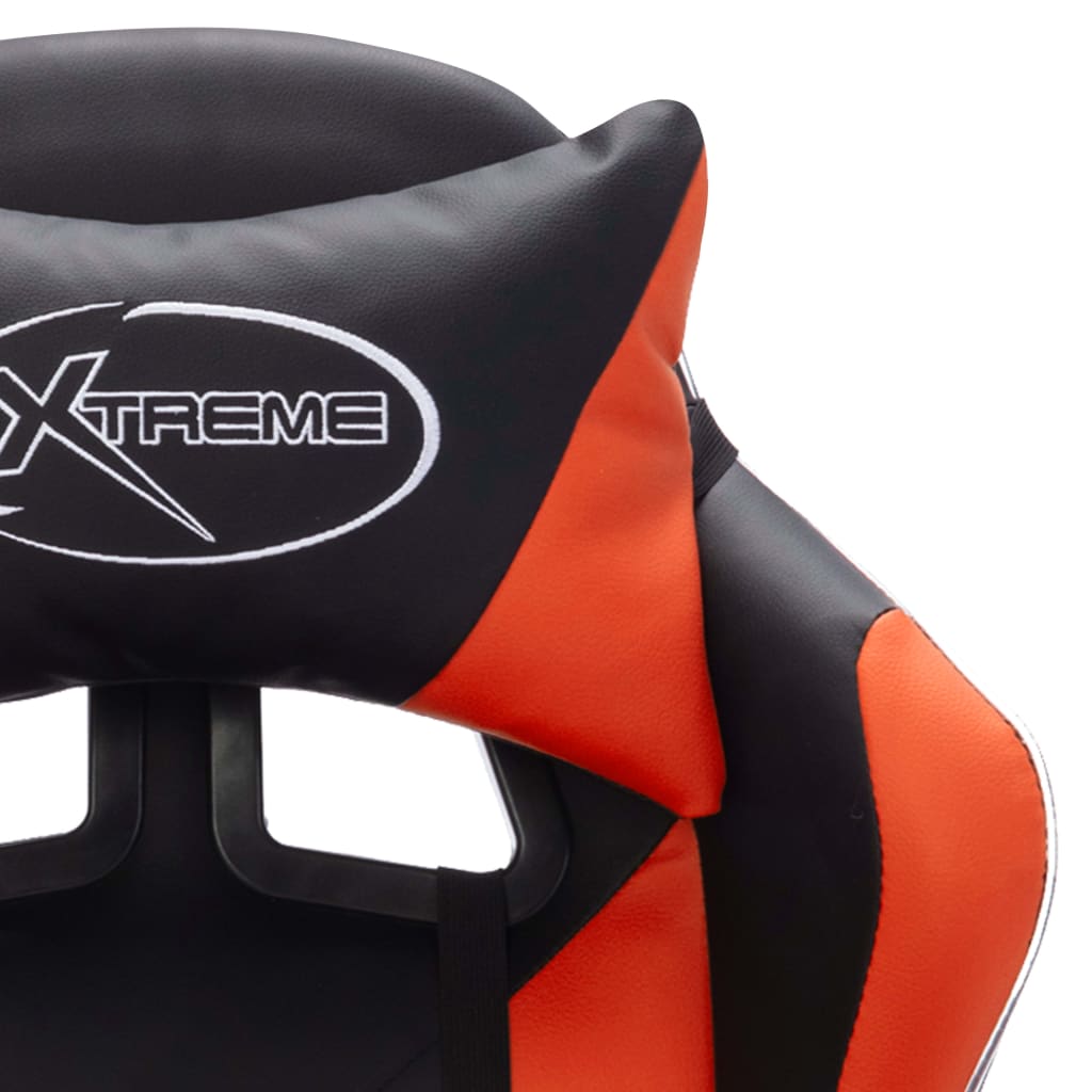 Gaming Chair with RGB LED Lights Orange and Black Artificial Leather