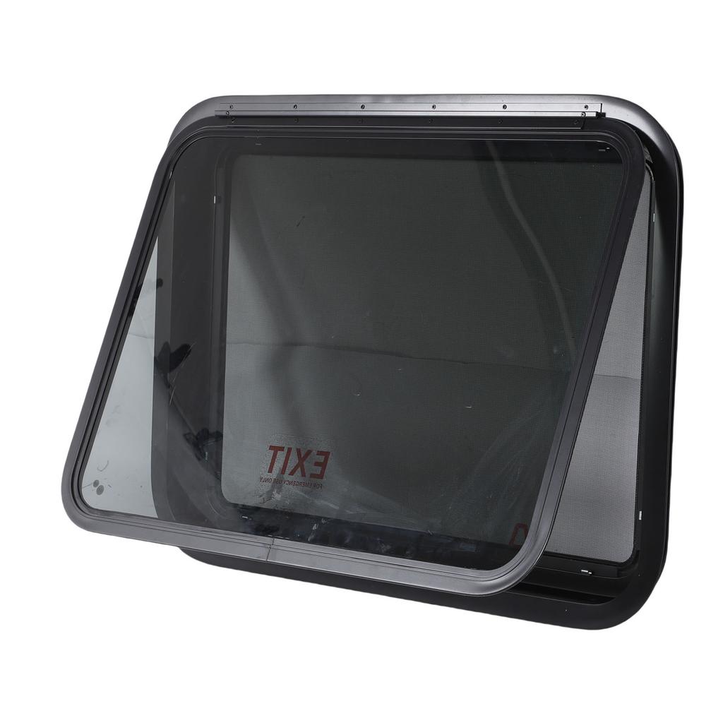 Окно для выхода из фургона, защита от солнца и посторонних глаз, 30,48 x 22,36 дюйма, открывающееся наружу окно прицепа с сеткой и декоративным кольцом для 1,6–2