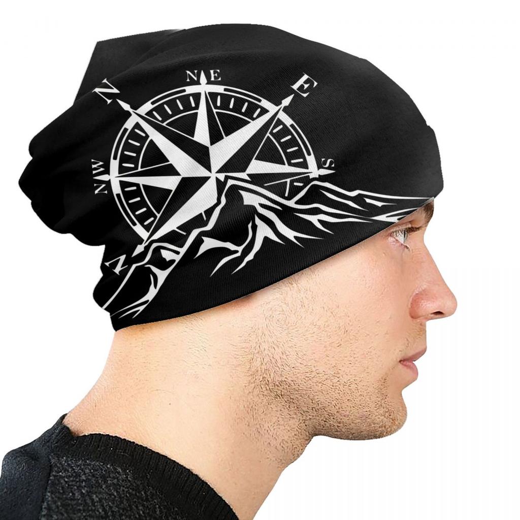 Compass Rose Mountain Skullies шапки шапки для унисекс женщин унисекс хип-хоп зимняя теплая вязаная шапка для взрослых морские шапки с капюшоном