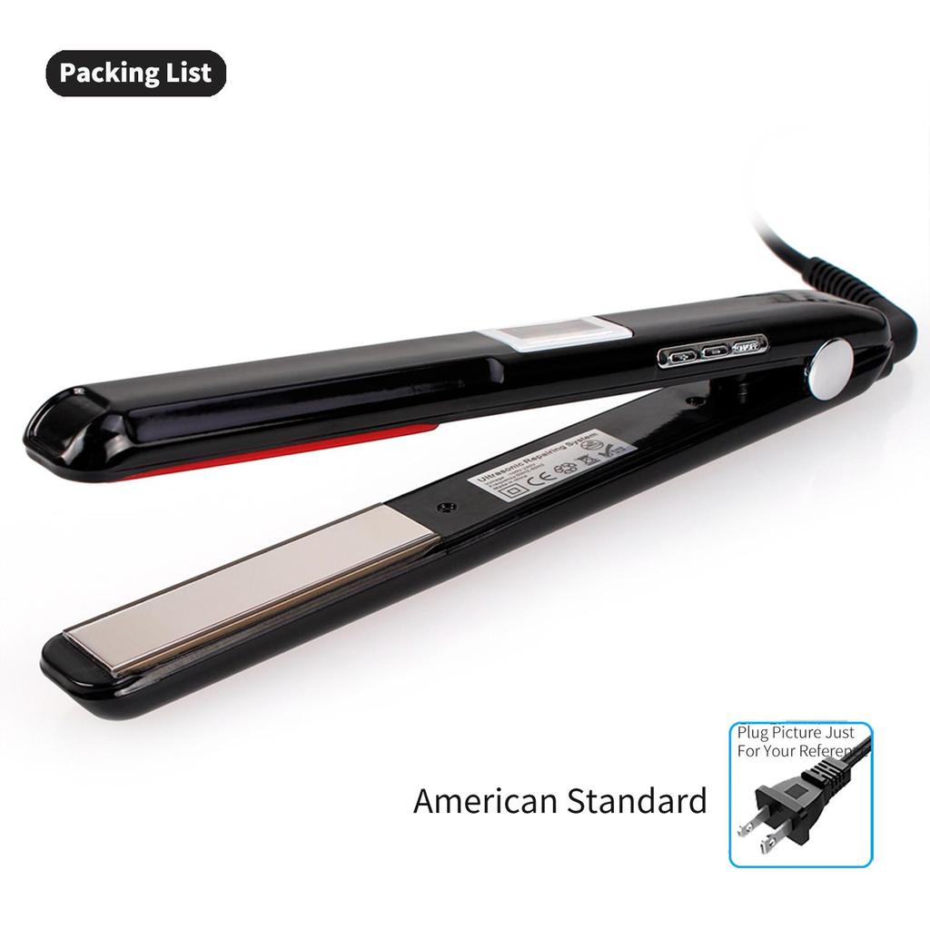 Hair Care Ultrasonic Infrared Hair Straightener with LCD Display Cold Flat Iron Hair No Heating Recovers Damaged Hair Cold Plate Hair Straightener