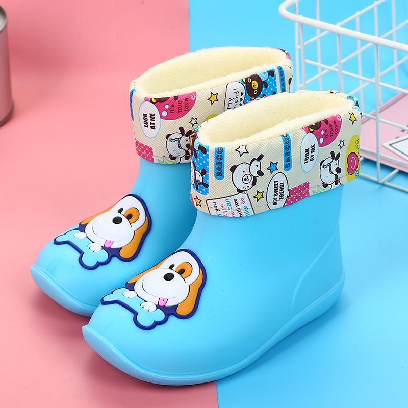Новые детские непромокаемые сапоги, корейская детская обувь для воды с героями мультфильмов и животных, бархатные теплые непромокаемые сапоги для мальчиков и девочек