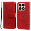 For Xiaomi 15T Case Floral Pattern PU Leather Wallet Stand Phone Cover