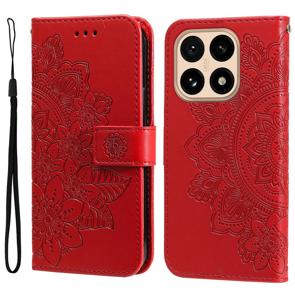 For Xiaomi 15T Case Floral Pattern PU Leather Wallet Stand Phone Cover