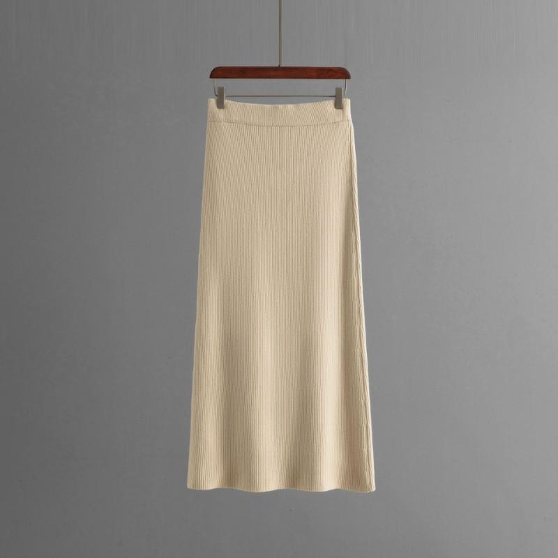 Autumn and Winter New Knit Sweater Set POLO Collar Ladies Simple Trend V-neck Solid Color Loose Slim Dress