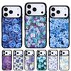 Синий Цветочный Чехол для Телефона для iPhone 17 16 15 14 13 Pro Max Задняя Крышка для 12 11 Pro Coque