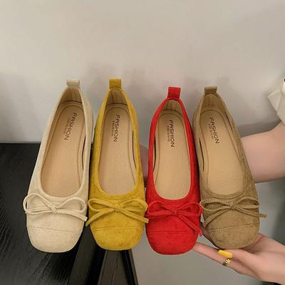 Кожаные балетки туфли-лодочки женские 2025 новые с мелким вырезом квадратным носком Мэри Джейн туфли на одном ремешке туфли Doudou балетки