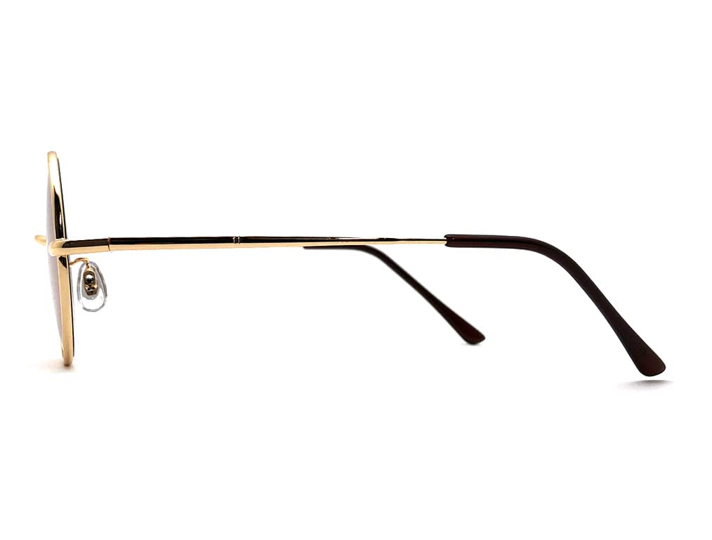 Круглые очки для ЯПОНСКИХ СОЛНЦЕЗАЩИТНЫХ ОЧКОВ круглые солнцезащитные очки для СВЕТА [ДИЗАЙН ОЧКОВ] (КРУГЛЫЙ японский) (ЗОЛОТОЙ × КОРИЧНЕВЫЙ)