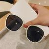 2024 Trendy Women's White Frame Retro Round Sunglasses - UV Protection, Large Lens, Beach Style